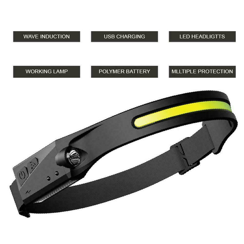 Charging Induction Head Light Torch Flashlight Work Outdoor Light Lamp N0B4