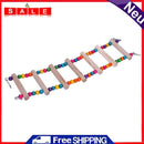 Wooden Parakeets Perch Stand Holder Bird Hanging Colorful Ball Climbing Stairs