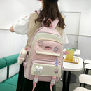 5pcs Canvas Backpacks Combo Set School Book Pack Pencil Bag Travel Work Bagpacks