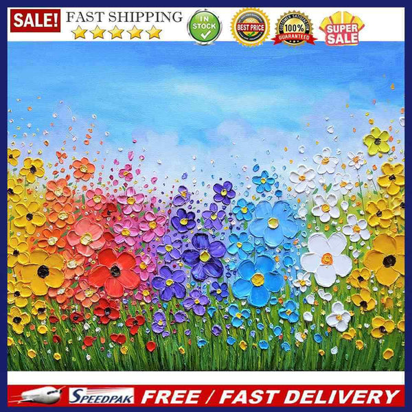 Frameless Oil Paint By Numbers DIY Flower Picture Craft for Home Living Room