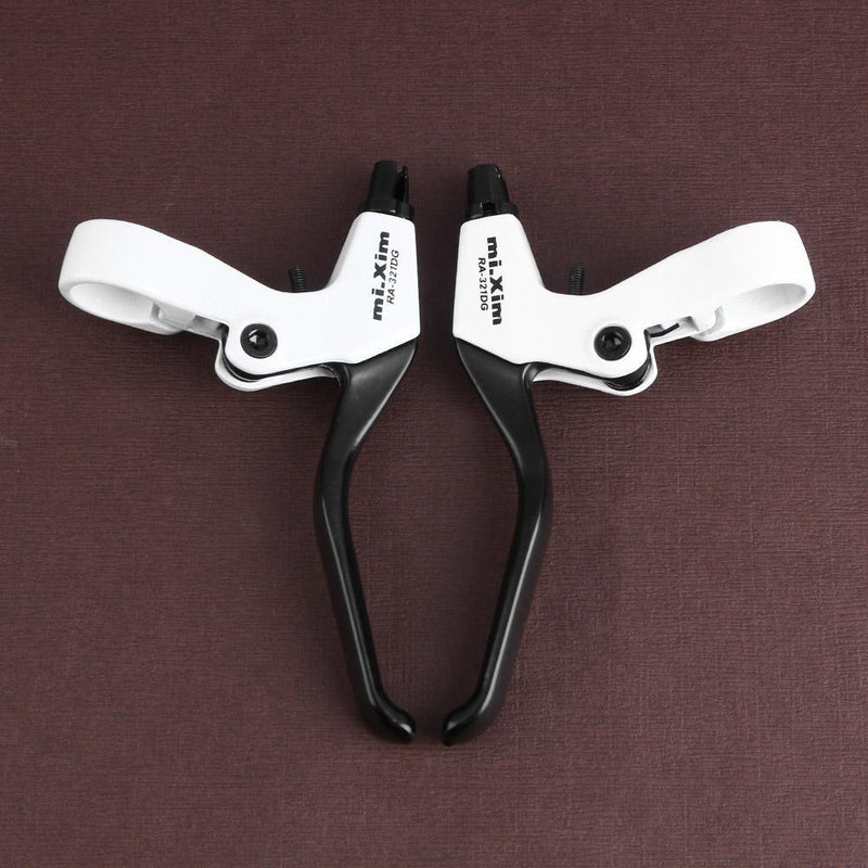 1 Pair Aluminum Bicycle Brake Levers Mountain Bike Brake Handles(White) Newly