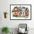 Partial Cross Stitch Art Paint 11CT Stamped Cabin Embroidery Wall Ornament Kit