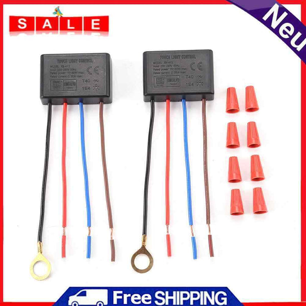 2pcs LED Lamp Touch 3 Way Dimmer Switch with Wiring Caps Light Dimming Sensor