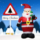 120cm Giant Santa Claus with Crutch Inflatable Christmas Props Decor (EU) Newly