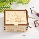 Retro Carved Wooden Manual Music Box Hand Cranked Birthday Gifts Home Ornaments