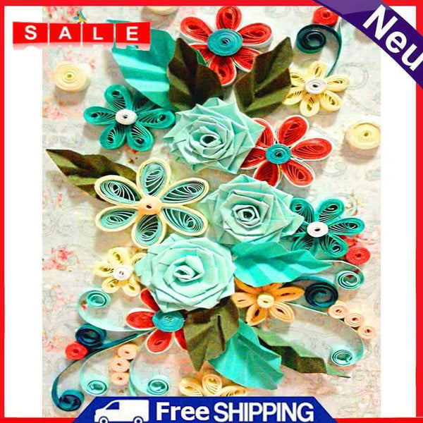 Oil Paint By Numbers Paper Flower Frameless Picture Craft Kit for Living Room