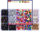 500pcs Mixed Square Alphabet Letter Beads and Round Beads Charms Acrylic Be
