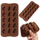 Chocolate Mold Gift Box Ice Tray Xmas Cake Making Santa Tree Silicone Mould