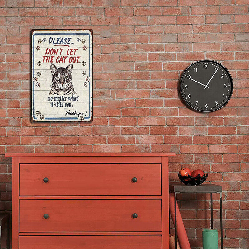 Cat Sheet Metal Drawing Metal Painting Tin Wall Home Poster Bedroom Art Sign