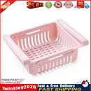 Kitchen Refrigerator Storage Box Stretchable Drawer Rack Shelf (Pink) Newly