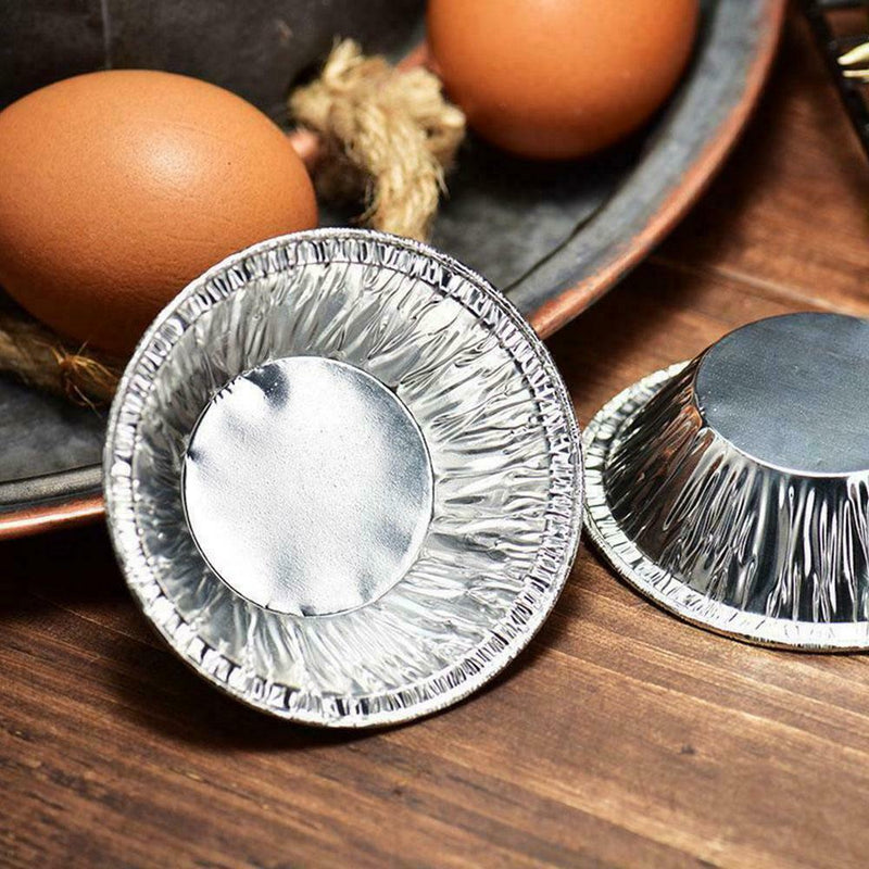 100* Disposable Aluminum Foil Tart Pan Mini Pot Pie Tart Bake Tin Plate Sale