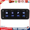 12V 4-Button Blue LED On/Off Rocker Switch Panel w/ 150mm Cable for Toyata