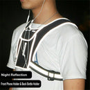 Men Women Strap Running Reflective Vest Phone Bag Chest Pocket Fitness Backpack