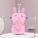 Cartoon Rabbit Soft Baby Shower Bath Pad Mat Adjustable Bath Rack (Pink) Newly