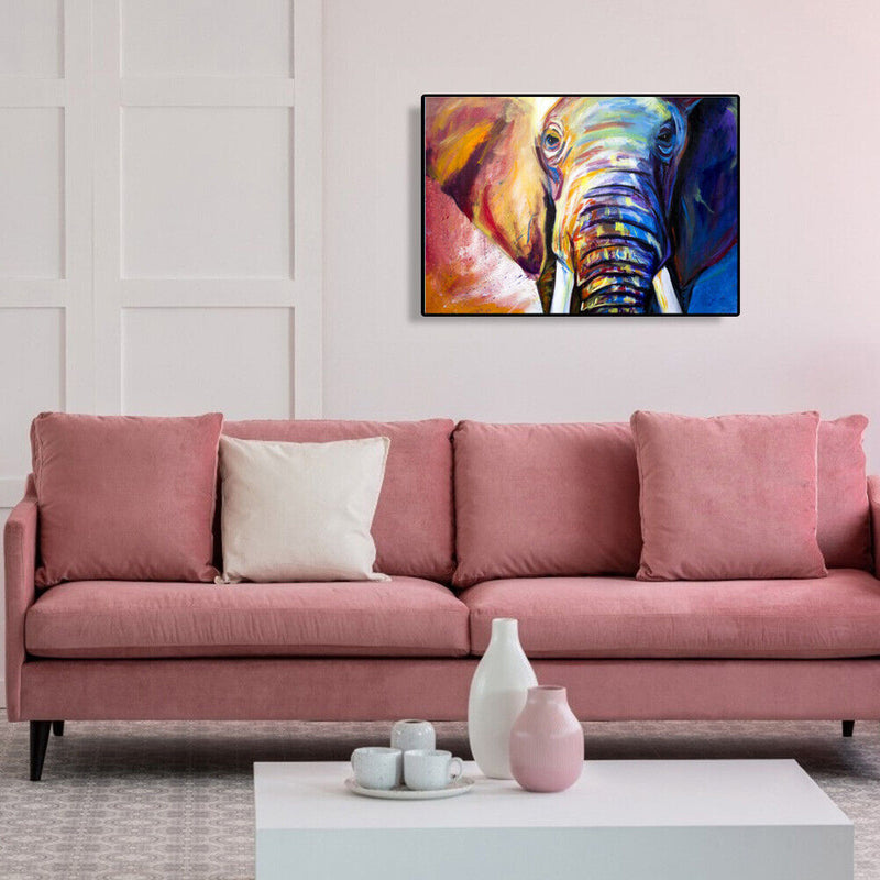 Elephant Oil Painting By Numbers DIY Canvas Picture Hand Painted Home Decoration