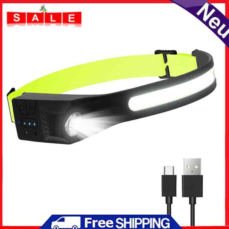 1pcs Wave Sensing COB Headlights Adjustable Headband Night Work Suitable