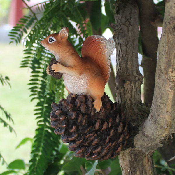 Wall Sculpture Tree Hangings Simulation Squirrel Squirrel Garden Statue