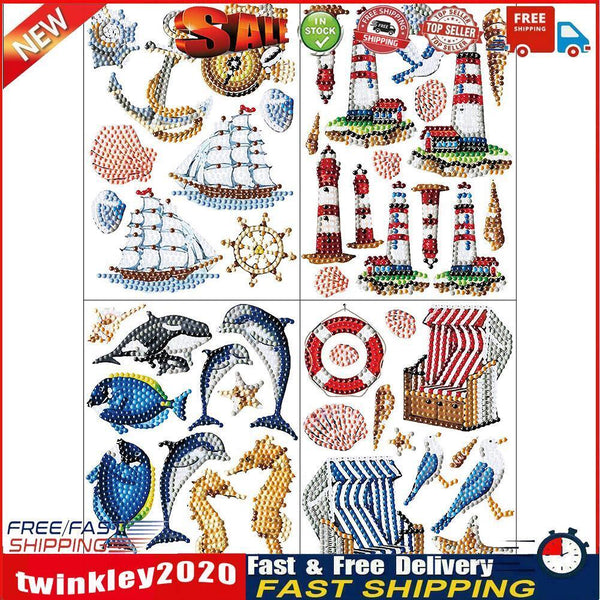 4pcs 5D DIY Diamond Painting Stickers Handmade Art Craft Kits Gift (BT008) Newly