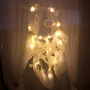 Flowers Clouds Feathers Dream Catcher LED Light Chain Bedroom Hanges Pendants
