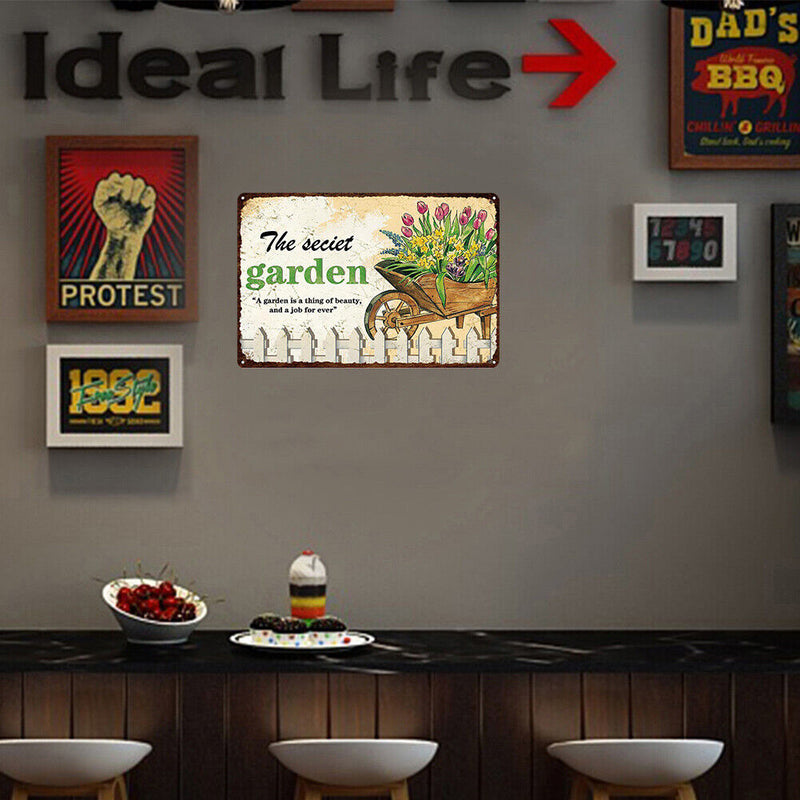 Garden Retro Metal Plate Tin Sign Poster Plate Iron Painting Wall Home Decor