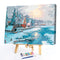 DIY Winter Scene Painting By Numbers Frameless Hand Painted Artwork Wall Decor