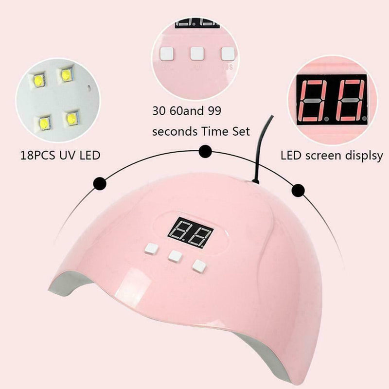 54W Nail Lamp UV LED Nail Lamp 36 Lights Gel Polish Dryer Tool Curing Nail L7C9