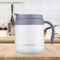 350ml Stainless Steel Vacuum Flask Handle Lid Portable Water Cup (White)