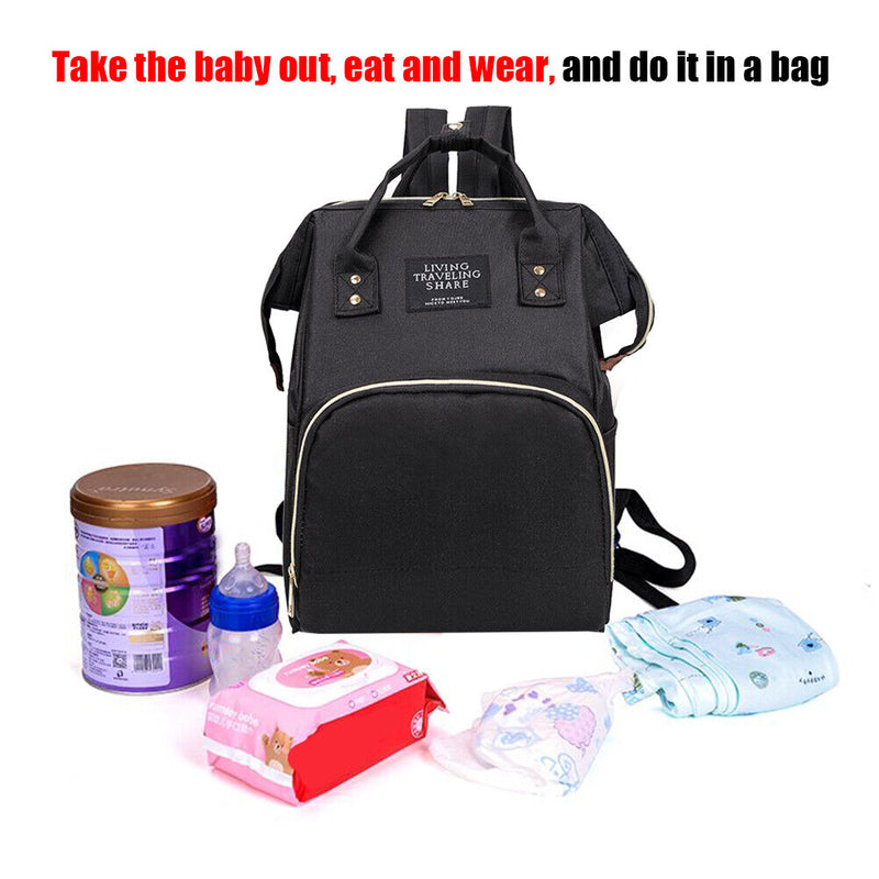 Mom Travel Rucksack Canvas Backpack Waterproof Portable Backpack (Black) Newly