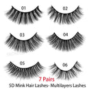 Resuable Handmade Eye Lashes Extension False Eyelashes 5D Mink Hair Thick Cross