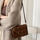 Fashion PU Leather Flap Clutch Women Quilted Mobile Phone Casual Shoulder Bags