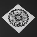 Round Flower Print Coffee Cake Stencil Fondant Buttercream Spray Mold Decor