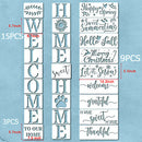 Word Stencils Welcome Theme Signs Four Season Pattern Festival Ornament