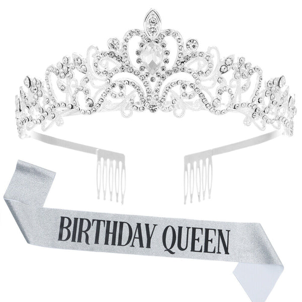 Wedding Handmade Party Supplies Birthday Sash Rhinestone Tiara Birthday Crown