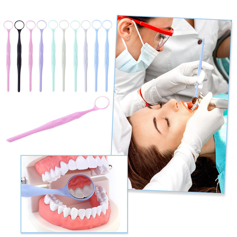10pcs Dental Double Sided Mouth Mirrors Autoclavable Surface Exam Reflectors