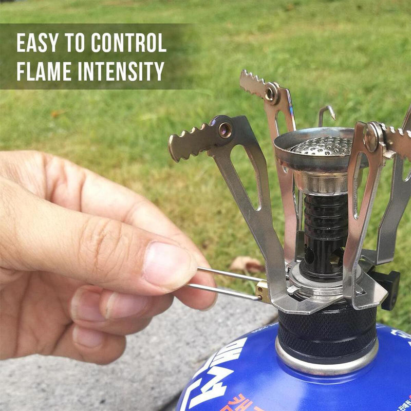 Portable Camping Stoves Backpacking Stove with Piezo Ignition Adjustable Valve~