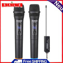 V-102 2pcs Wireless Recording KTV Microphone Treble Bass Channel Handheld Mic