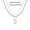 Women Jewelry Square Pendant Double Layer Multilayer Necklace Long Link Chain