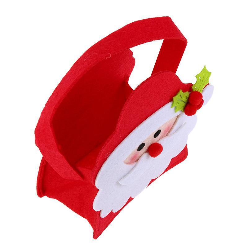 Christmas Gift Bag Kids Candy Handbag Xmas Party Decoration Sack(Santa)