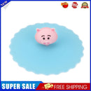 Cartoon Silicone Cup Cover Heat Resistant Sealed Cups Lid (Pink Pig Head)