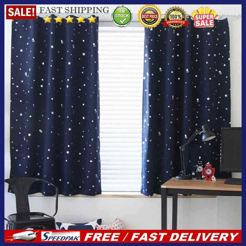 Full Blackout Shading Stars Bedroom Balcony Curtains Hook Grommet Purdah(2)