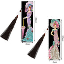 2pcs 5D DIY Diamond Painting Leather Bookmark Special-shaped Drill Tassel D