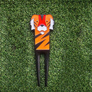 Golf Pitchfork Divot Repair Tool with Ball Marker Zinc Alloy for Husband Gi