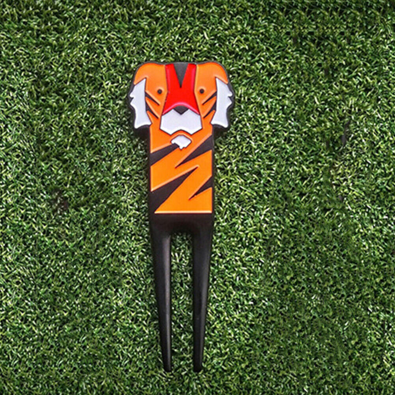 Golf Pitchfork Divot Repair Tool with Ball Marker Zinc Alloy for Husband Gi