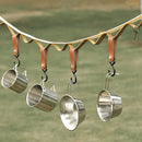 Outdoor PU Leather Hook Camping Tripod Clothes Keychain Hanger Hook (2pcs) Newly