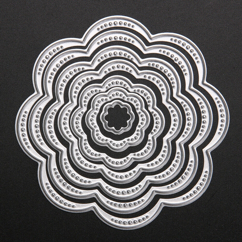 7Pcs/Set Flower Circles Metal Cutting Dies Stencils DIY Scrapbook Newly