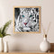 5D DIY Round Drill Diamond Painting White Tiger Kit Rhinestone Drawing Ornaments