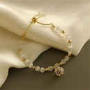 Geometric Zircon Pendant Bracelet Chain Wedding Bracelets Opals Charm Bracelets