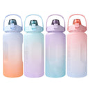 2000ml Water Bottle with Time Marker for Outdoor Sports Drink Cup (Green)