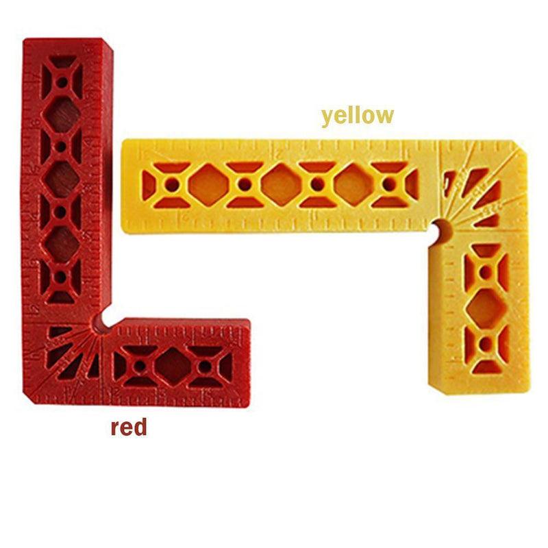 Right Angle Clamp Ruler L-Shaped Woodworking Positioning Fixture (Red)