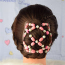 Women Clip Stretchy Hair Accessories  Wood Beads Magic Hair Comb  Double